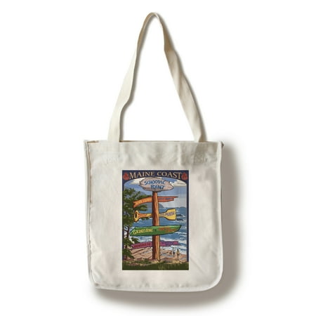 Schoodic Point, Maine - Sign Destinations - Lantern Press Poster (100% Cotton Tote Bag - (Best Destinations In Maine)