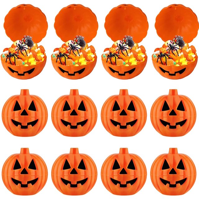 12 Pcs Mini Pumpkin Boxes, Mini Halloween Pumpkin Candy Box, Mini Pumpkin Halloween Candy Box For Trick Or Treat, Halloween Decoration For Kids And Party