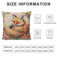 thumbnail image 5 of Shiartex  Throw Pillow Cover Fox Sleepy Animal Colorful Wild Flower Wreath Leaves Chrysanthemum Daisy Peony Rectangular Throw Pillow Covers for Couch Sofa Home Decor 24x24in, 5 of 5