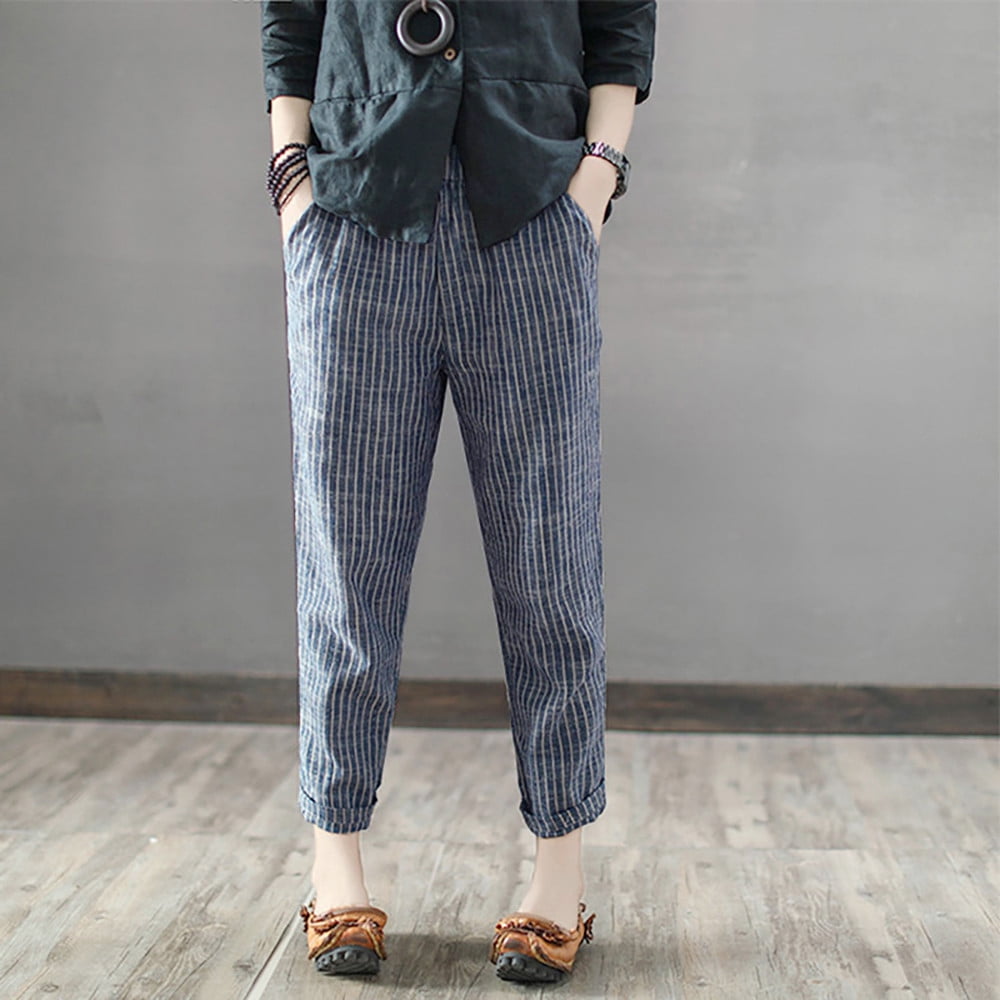 striped trousers plus size