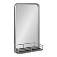 thumbnail image 1 of Kate and Laurel Estero Metal Framed Radius Rectangle Wall Mirror with Shelf, Silver 18x30, 1 of 8