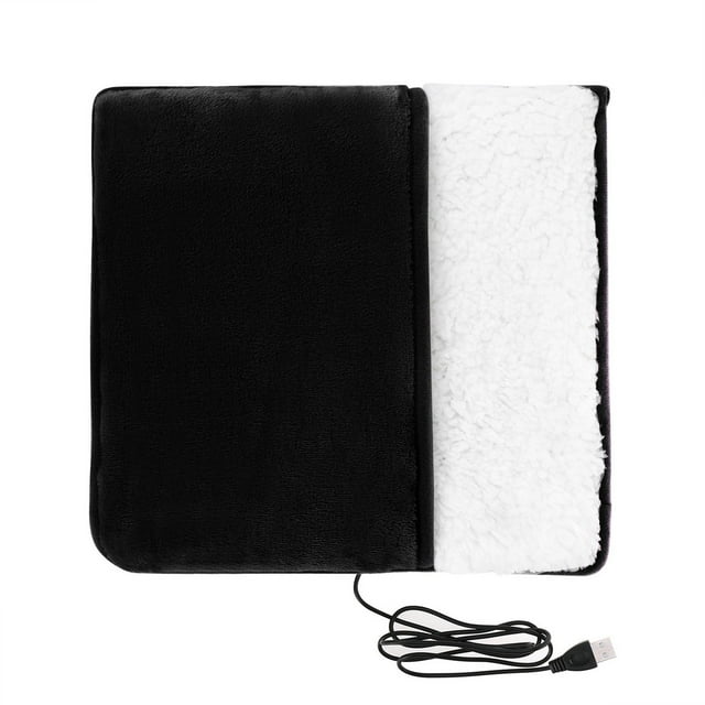 Riforla USB Heating Pad Feet Warm Slippers Winter Hand/Foot Warmer Washable Black