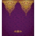thumbnail image 3 of Purple Duvet Cover Set, East Oriental Royal Palace Patterns with Bohemian Style Art Traditional Wedding, Decorative 3 Piece Bedding Set with 2 Pillow Shams, King Size, Purple Yellow, by Ambesonne, 3 of 3