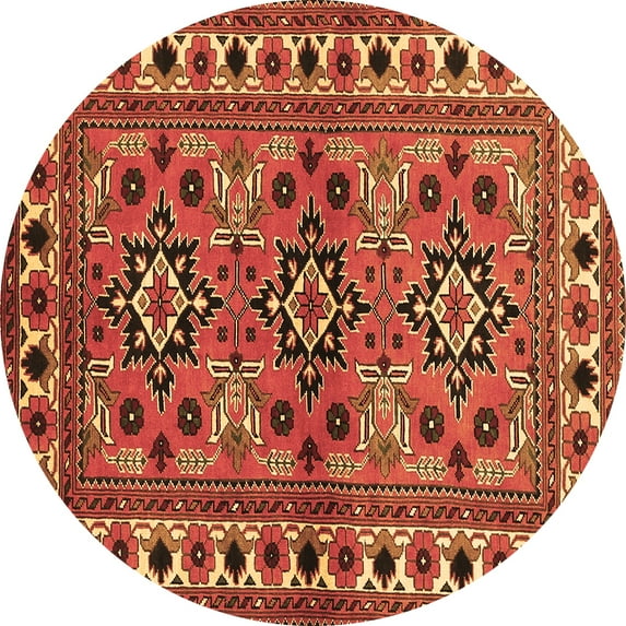 Ahgly Company Indoor Round Persian Brown Traditional Area Rugs, 5' Round