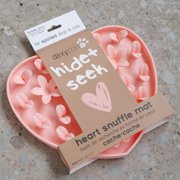 Dexypaws: Enrichment Snuffle Mat: Blush Pink Heart - Textured Dog Feeding Pad, Food Grade Silicone, Spread Food & Treats, Pet Soothing, Suction Back