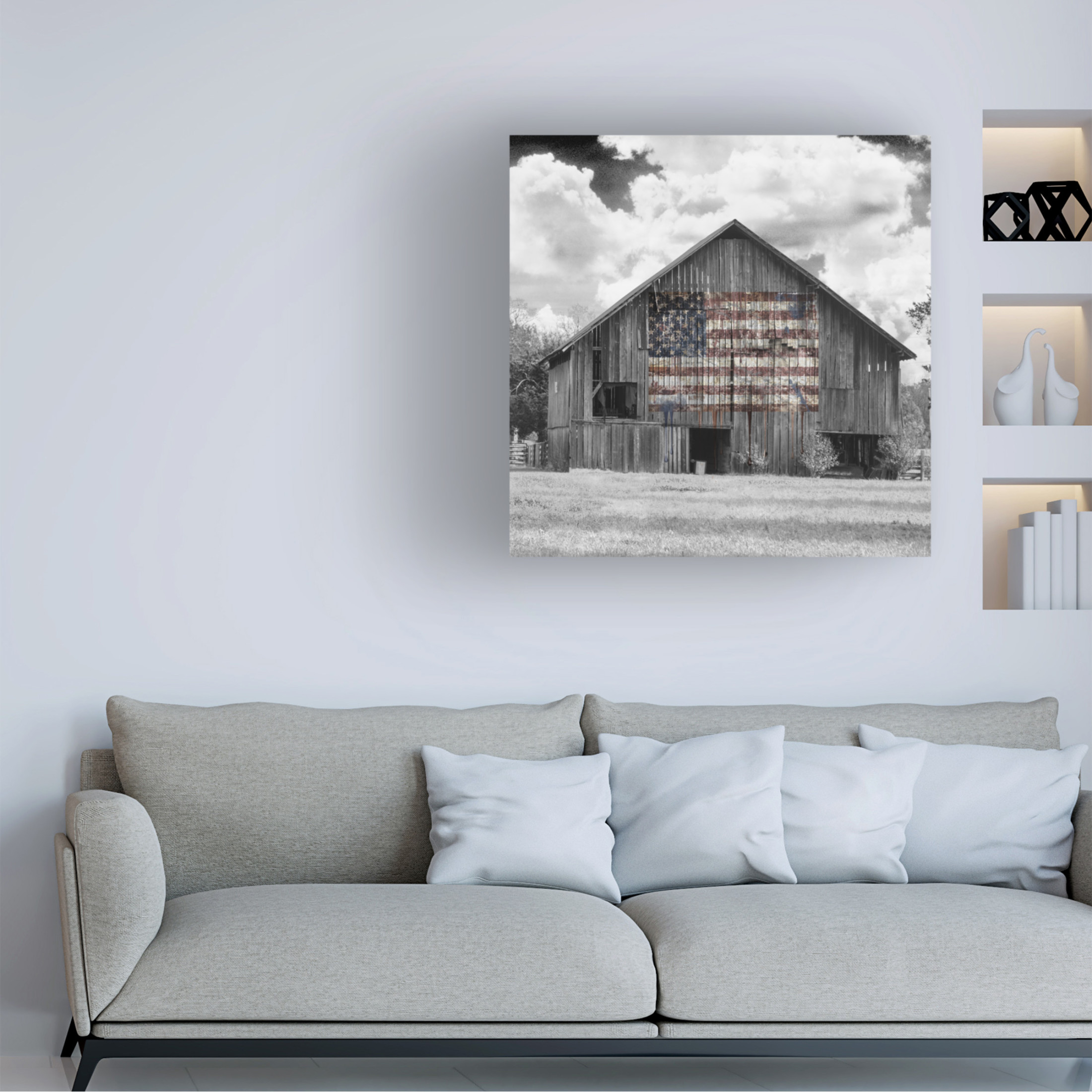 Canvas Wall Art - Decent Exposures 'USA' Wall Art for Living Room, Bedroom, or Office Décor by Trademark Fine Art - 24 x 24 Inches