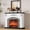 A# White & Black, variant on BOSHIRO 44" LED Electric Fireplace with Mantel, White Entertainment Center with 23" Red Brick Insert for Living Room or Bedroom