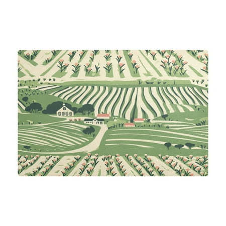 

Vineyard Landscape Kitchen Leather Drying Mat with Silica Gel Absorbent Layer 11.8 x17.7
