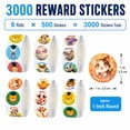 thumbnail image 4 of Kywib 3000PCS Reward Stickers for Teachers Classroom, 6 Rolls Cute Animal Motivational Stickers for Students, Homework, Charts and School Supplies, 4 of 7