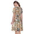 thumbnail image 2 of Bixox Robe d'Été à Manches Courtes pour Femmes Robe Ample Longueur Genou avec Poches-Floral Paisley, 2 of 7