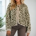 thumbnail image 4 of JIAYUE Womens Outerwear Jacket Leopard Print Long Sleeve Classic Fit Tie Front Pullover For Fall Winter Fashion Streetwear, 4 of 6