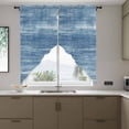 thumbnail image 4 of Light Blue Swag Valances for Windows 2 Pack Modern Abstract Gradient Blue Lines Texture Swag Kitchen Curtains 45 Inches Long Rod Pocket Short Window Treatment for Kitchen Bathroom 36"x45", 4 of 9