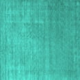 thumbnail image 1 of Ahgly Company Machine Washable Indoor Square Abstract Turquoise Blue Contemporary Area Rugs, 7' Square, 1 of 4