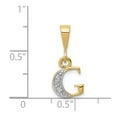 thumbnail image 3 of 14k Yellow Gold 14KY with Rhodium Diamond Letter G Initial Pendant Charm, 3 of 4
