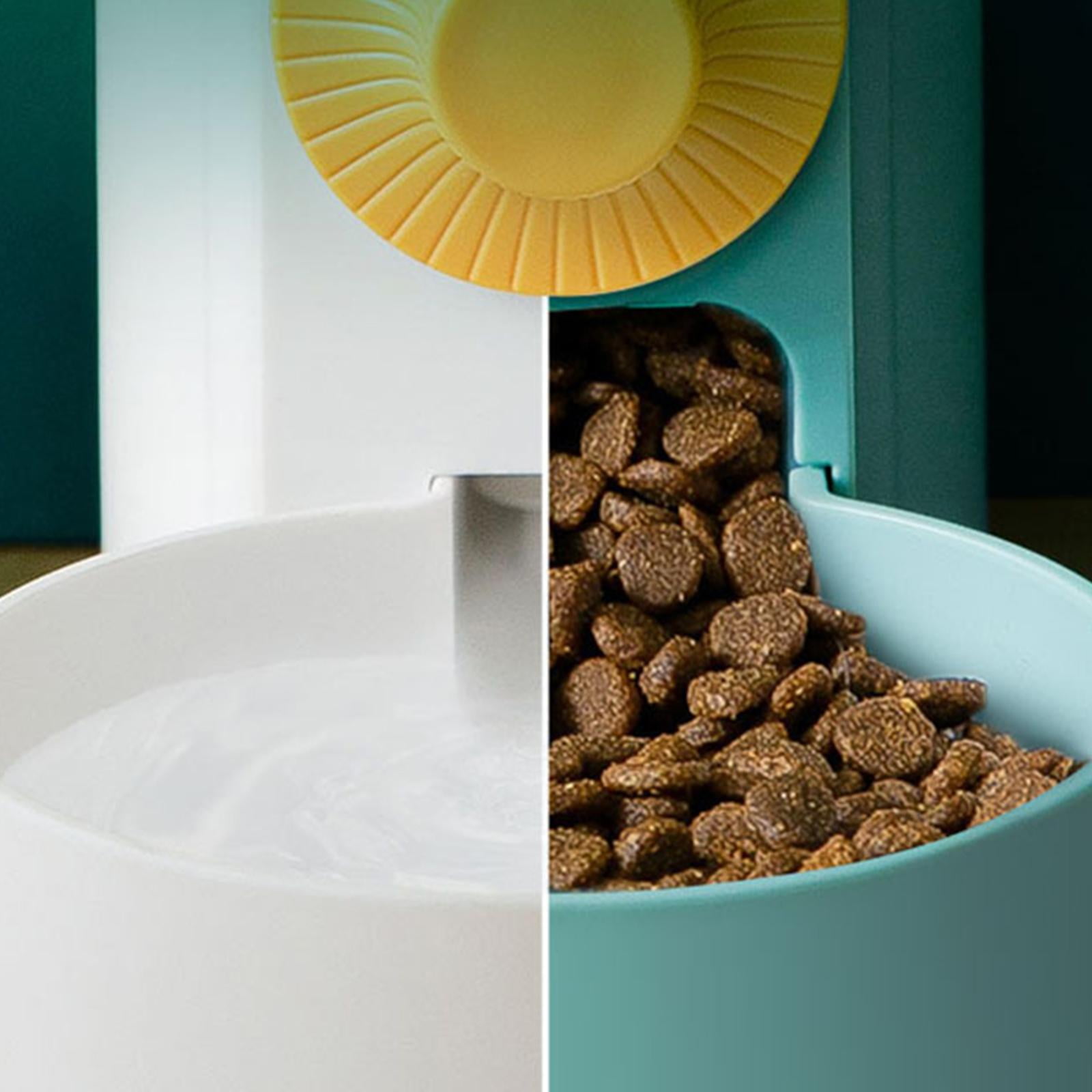 Automatic Cat Feeder Food Container Dog Bowls Hanging for Small Medium Dog Pets Puppy Kitten - White