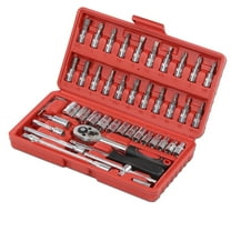 CROSSDESIGN 1/4" Ratchet Wrench Combination Socket Tool Set Kit  Auto Portable Car Repair Tool 46PCS