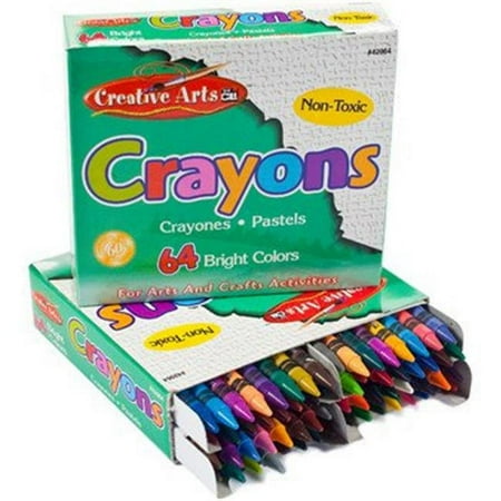 Creative Arts by Charles Leonard 2317589 Crayons - Assorted Colors, 64 Per Box - Case of 48