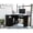 Black, variant on Black L-shaped Desk Having Two Drawers, Keyboard Tray And Unornamented Shelf In With Retractable Drawers