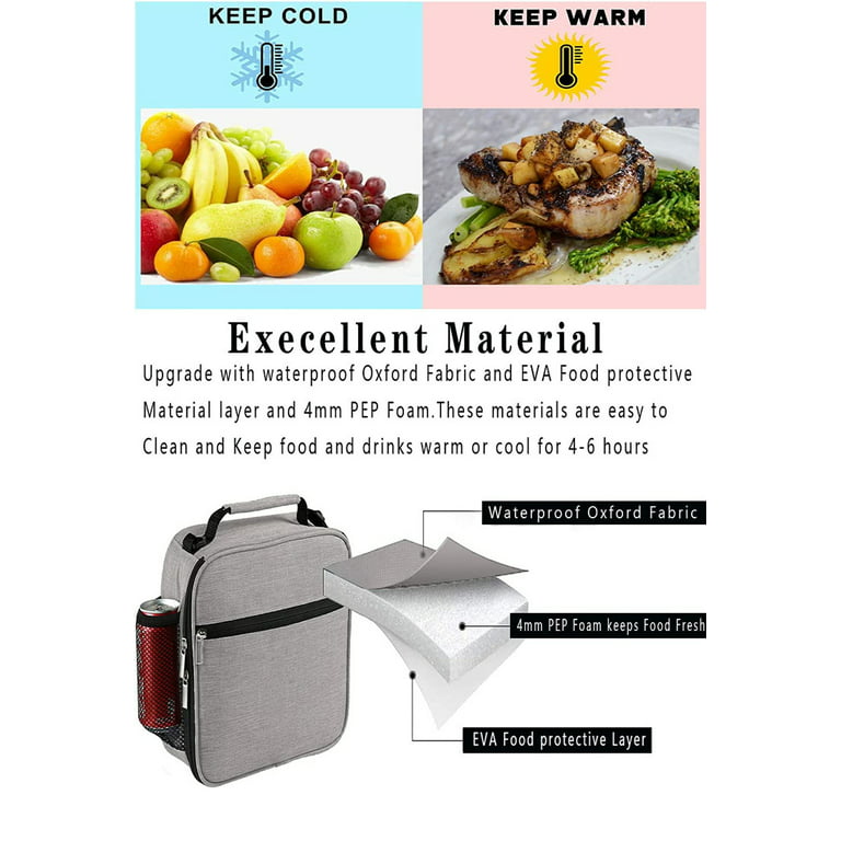 Expandable Lunch Bag Insulated Lunch Box for Men Boys Teens to Work School  Travel, Multiple Pockets Portable Lunchbox Bags with Shoulder Strap 