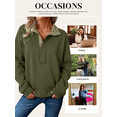 thumbnail image 5 of SHEWIN Sweatshirt for Women Oversized Casual Long Sleeve Quarter Button Henley Neck Pullover Tops Fall Winter Fleece Lining Outfits Clothes, 5 of 9