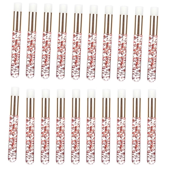 Qarigey 20 Pieces Lash Shampoo Brushes Cosmetic Off Peel cleaner Lash Tool Remover Pinceles de maquillaje y herramientas oro rojo
