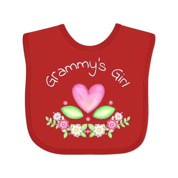 Inktastic Grammy's Girl- heart flowers Girls Baby Bib