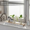 thumbnail image 6 of Glasseam House-Shaped Propagation Station: Wood Stand Plant Terrarium with 'Bless This Home' Engraving Hydroponic Planter for Home Decor Unique Housewarming Gifts for Women Men, 6 of 8
