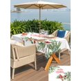 thumbnail image 4 of Outdoor Tablecloth with Umbrella Hole and Zipper, Christmas Cardinal Rectangle Table Cloth 60x84 Inch Waterproof Tablecloth, Xmas Winter Watercolor Pine Flower Berry Picnic Table Cover for Patio, 4 of 7