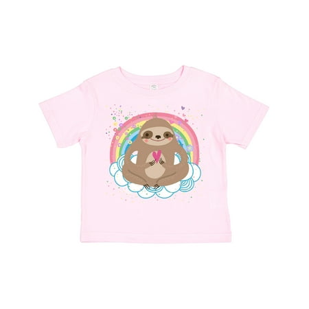 

Inktastic Sloth Yoga Rainbow Gift Toddler Toddler Girl T-Shirt