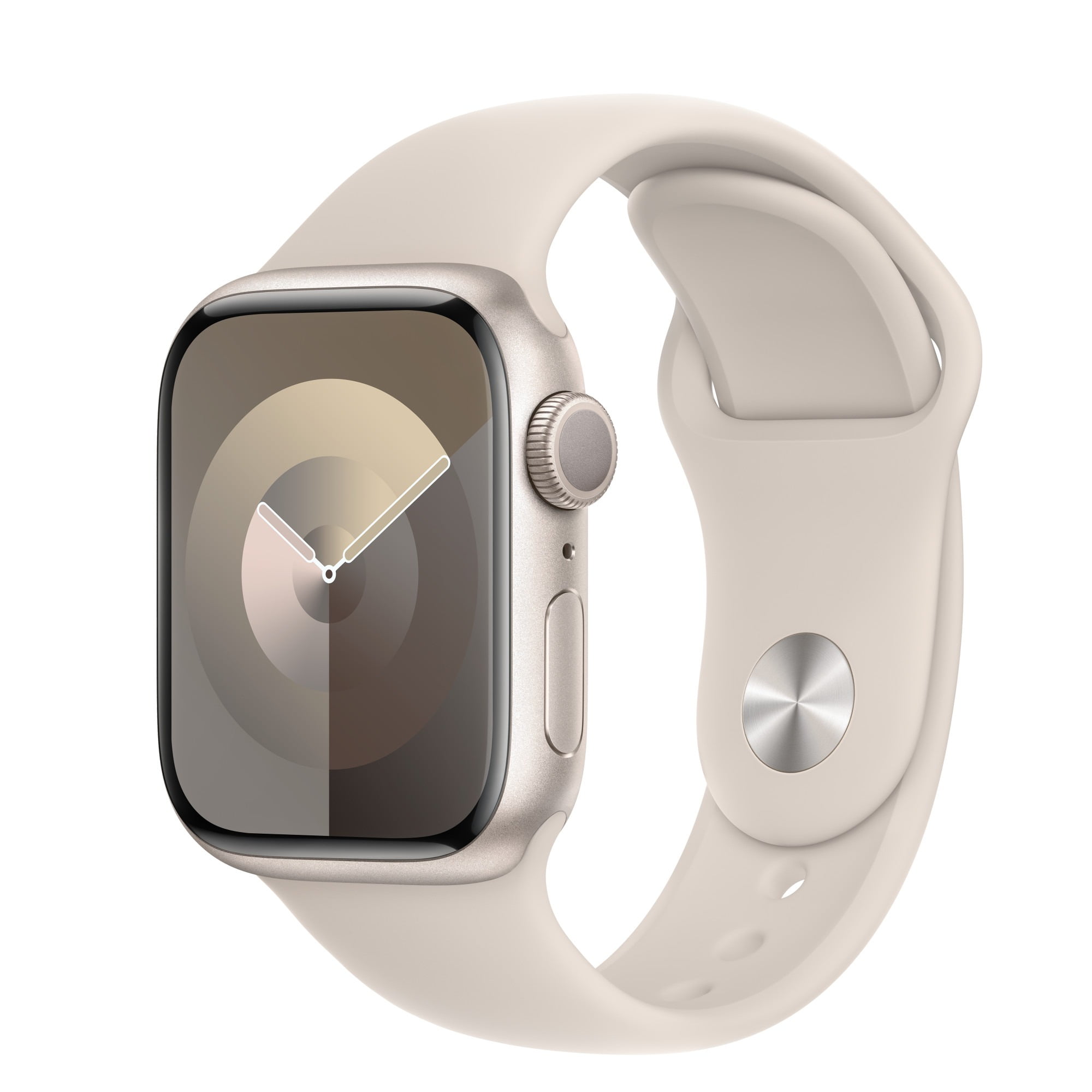 Restored Apple Watch Series 9 With Blood Oxygen. GPS + Cellular 41mm Starlight Aluminum Case with Starlight Sport Band - S/M. (Refurbished)