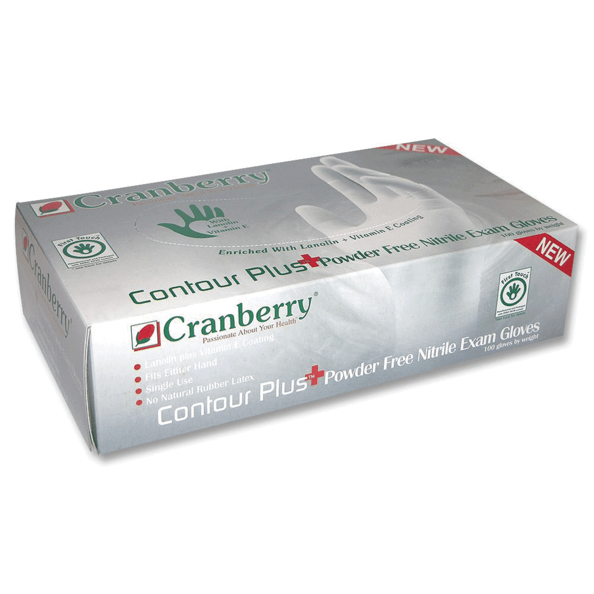 Cranberry 3229 Contour Plus Nitrile Examination Glove Powder Free Extra