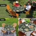 thumbnail image 4 of Palm Tree Leaves Round Tablecloth for 45-54 Inch Tables, Fitted Table Cover with Elastic Edge, Summer Tropical Green Botanical Waterproof Outdoor Table Cloth Protector for Patio Garden Dinner Picnic, 4 of 9