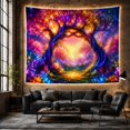 thumbnail image 6 of Fantastical Glowing Forest With Scene Massive Arching Tree, Mystical Fantasy for Space Lovers, Galaxy Room Decor, Mother's Day Gift, Tapestry Wall Hanging for Bedroom and Dorm, 6 of 7
