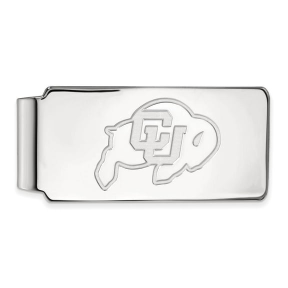 Sterling Silver LogoArt Official Licensed Collegiate University of Colorado (UC) Money Clip