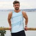 thumbnail image 6 of KLL Blue Marble Print Men's Muscle Gym Workout Stringer Tank Tops Bodybuilding Fitness T-Shirts Tank Tops Men-X-Large, 6 of 7