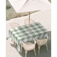 thumbnail image 3 of 60x120 Inch Outdoor Tablecloth with Umbrella Hole Zipper Rectangle Sage Green Checkered Rectangular Tablecloths Outside Waterproof Farmhouse Buffalo Plaid Patio Table Cloth Cover for Picnic Party, 3 of 8
