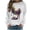 #032-White, variant on Xuyuer Women's Carnival Printed Long Sleeved Round Neck Mardi Gras Sweatshirt Carnival Outfits Women Carnival Sweatshirts Fat Tuesday Fashionable Pullover Tops