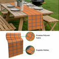 thumbnail image 6 of Table Runner Dresser Scarves 60 Inch Long,Blue Lines on Watercolor Orange Linen Dining Table Runners, 6 of 9