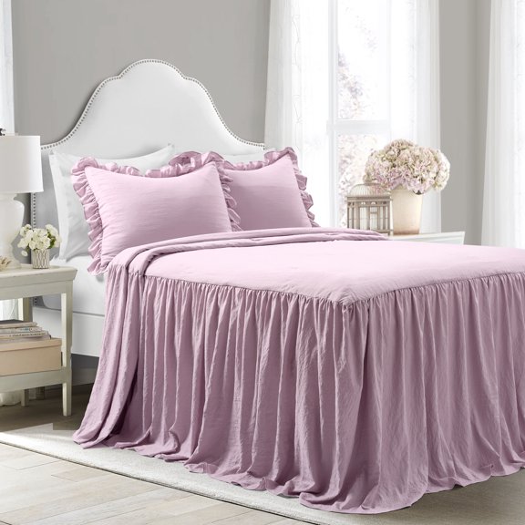 Lush Decor Ruffle Skirt Kids Ruffle Polyester Bedspread ,Twin, Purple, 2-Pc Set
