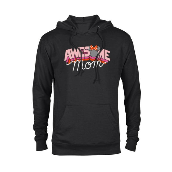 Disney Minnie Mouse Awesome Mom - Pullover Hoodie for Adults - Customized-Black