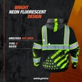 thumbnail image 3 of SafetyShirtz SS360º American Grit Hi Vis Hoodie for Men - Heavy-Duty Polyester with Soft Combed Fleece Interior - Type-O - Meets ANSI/ISEA 107-2020, Black - Small, 3 of 7