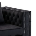 thumbnail image 3 of Joni 40 Inch Armchair, Chesterfield Design, Button Tufting, Black Velvet - Saltoro Sherpi, 3 of 5