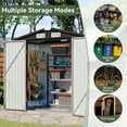 thumbnail image 2 of Aoxun 6’x4’ Storage Shed with Base, 22.5sq ft Outdoor Storage with Lockable Doors for Garden(Brown), 2 of 8