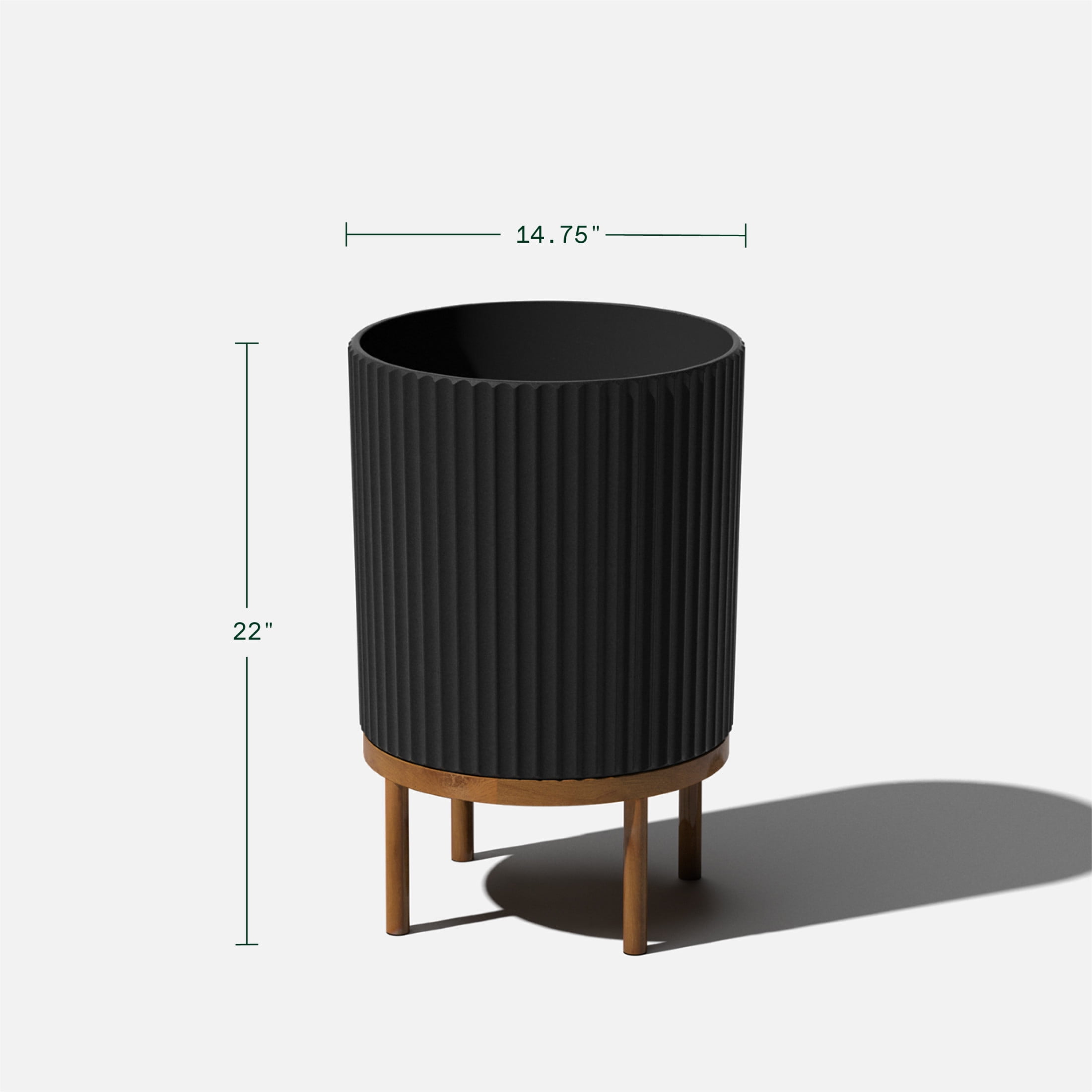 Veradek Demi Series Raised 16" Plastic-Stone Planter - (Black/Brown, 2 Pack)