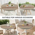 thumbnail image 7 of Stretchable Round Table Cover with Bohemian Floral Design - Colorful Elastic Edge Tablecloth - Fits 52-56 Inch, 7 of 7