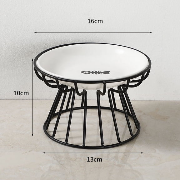 Ceramic Raised Pet Bowl Food Water Treats for Cats &.Dogs Supplies Outdoor Feeding Drinking Accessories Doggie Cat Stand Bowl