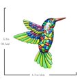 thumbnail image 2 of Metal Hummingbird Wall Art - Colorful Garden Sculpture, Iron Hook Hanger, 13.5x12cm Weatherproof, for Porch Fence Wedding Decor, Outdoor Mosaic Ornament, Green, 2 of 2
