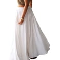 thumbnail image 2 of Women'S High Waist Casual Versatile Flowy Maxi Skirt Elegant Summer Boho Chic Midi Long Skirt White S, 2 of 9