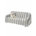 thumbnail image 2 of Blue Striped Couch Cover for 2 Cushion Sofa, Modern Farmhouse Stripes Rustic Washable Loveseat Sofa Covers Slipcover for Sectional Sofas L-Shaped, Couch Throw Cover 71"x118", 2 of 9