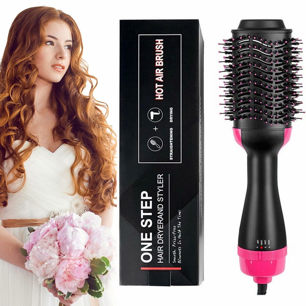 Cosprof Straightening - Hair Dryer Brush, 2 in 1 Electric Hot Air Hair Brush Blow Dryer Comb Volumizer